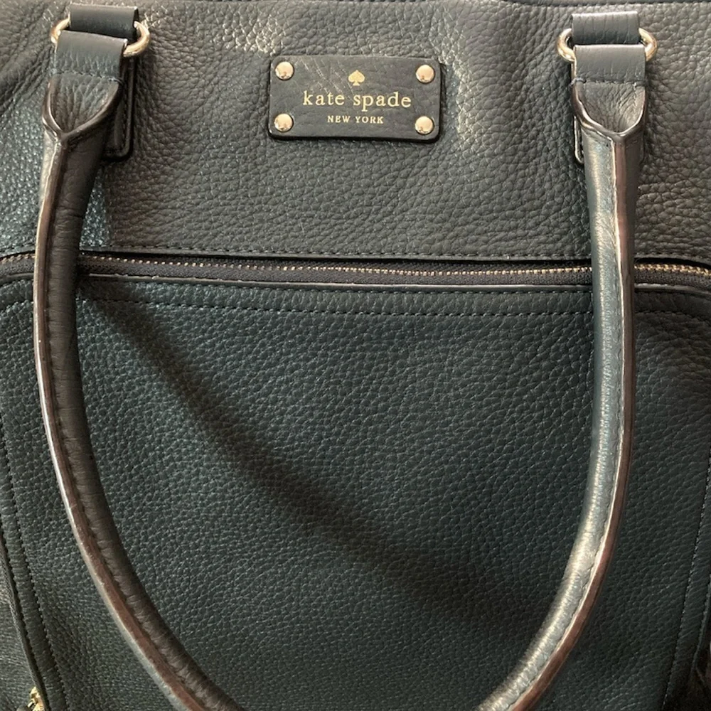 Kate Spade Fernrose Baxter Street Shoulder Tote Bag Purse in Asphalt EUC